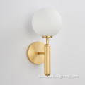 Modern Copper Brass Wall Lamp Gold Metal Glass